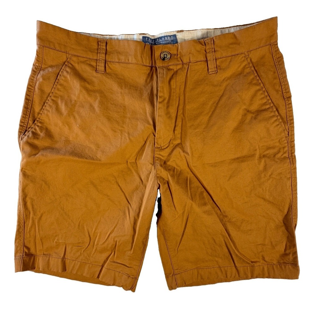 Free Planet Shorts Sz 34 Brown Pastry Shell Khaki Chino